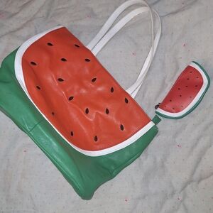 Watermelon-Themed Tote Bag with Pouch Forever 21